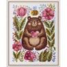 Borduurpakket KLART "A bear cub with bees" 16,5 x 21,5 cm PANNA 8-542