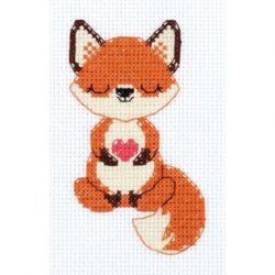 Borduurpakket KLART "The fox in love" 9 x 13 cm PANNA 12-069