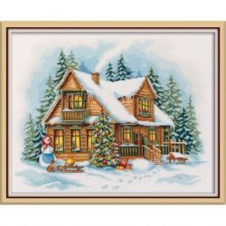 Borduurpakket PANNA "New Year in the village" 35 x 26 cm PANNA PR-7463