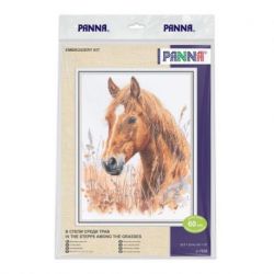 Borduurpakket PANNA "In the steppe among the grasses" 26.5 x 33 cm PANNA J-7528