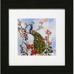 Borduurpakket Pauw met bloemen